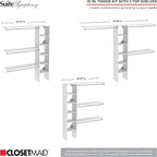 ClosetMaid 1951140 SuiteSymphony 16-Inch Closet Organizer with Shelves, Natural Gray