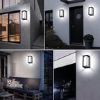 ledmo Porch Wall Light Outdoor Wall Sconce, Modern LED 1800LM 6000K Daylight Wall Light Fixture, 18W Aluminum Acrylic Shade Exterior Lighting for House, Patio, Backyard, Stairway, 6 Pack