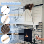 THARAHT Extendable Ostrich Feather Duster up to 27-94 inches Fluffy Feathers Long Handle Reusable for Cleaning Ceiling Fan Pendant lamp High Ceiling Blinds Furniture Feather Duster
