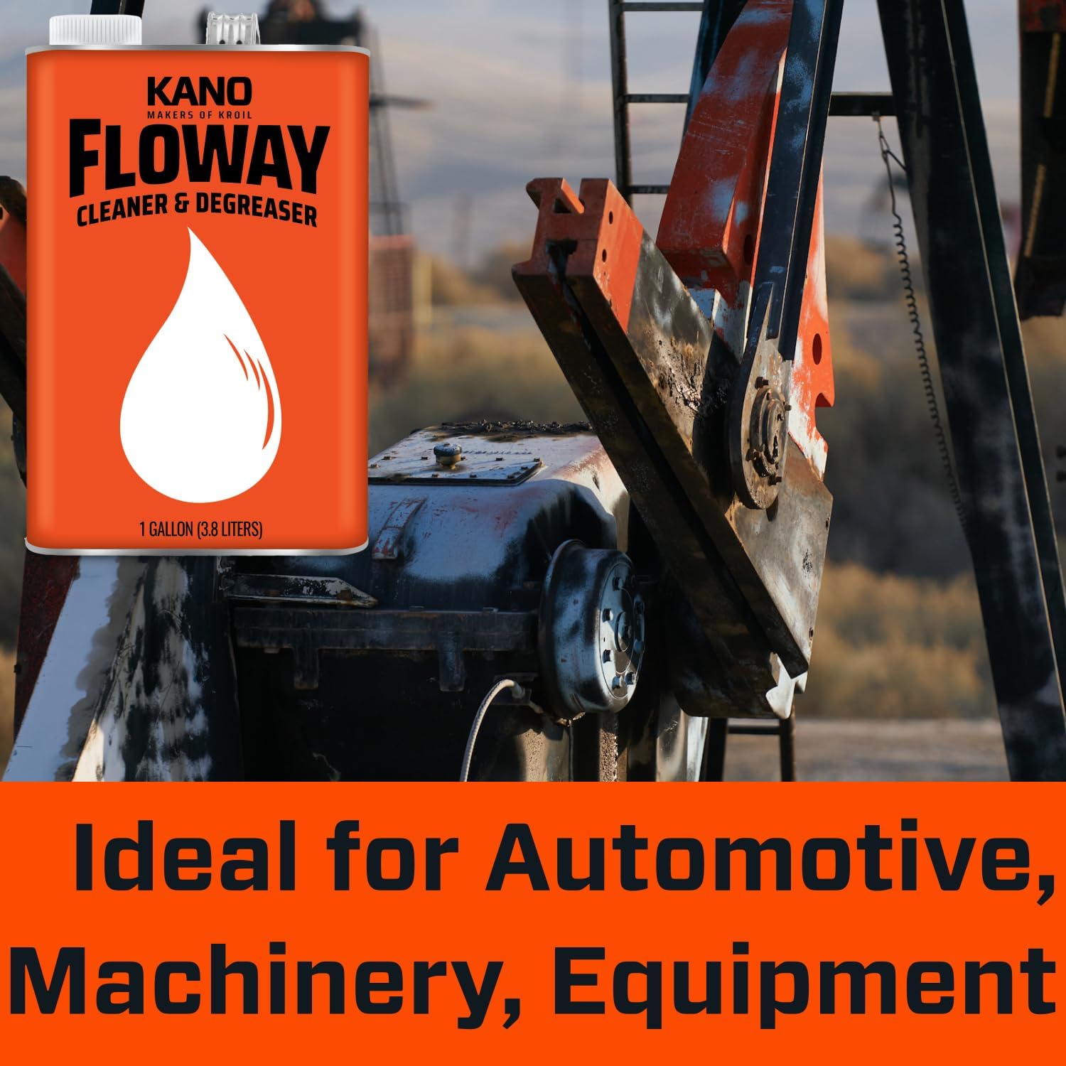 KROIL Floway Industrial Cleaner Degreaser (Liquid-1 Gallon Can-Single) | Solvent Removes Grease, Tar, Carbon, Grime from Auto Parts, Engines, Brakes, Electrical, Machinery, Equipment (FL011)