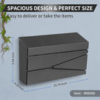 Wall Mount Mailbox, Large Capacity Mailbox for House, Galvanized Steel Rust-Proof Metal Post Box Drop， Mailboxes for Outside, 15.74"×9.84"×4.33", Black Modern Sleek Style