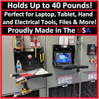 The OmniShelf Magnetic Portable Workstation + Toolbox, Computer & Laptop Stand, Multimeter Case, Utility Shelf w/ 40 lb Capacity, Hands Free Workstation Attaches to HVAC, Trucks & More (3 Count)