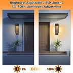 Dusk to Dawn Outdoor Wall Light with Built-in LED, 3 Adjustable Modes, All Aluminum Waterproof IP65 - Exterior Light Fixture for Porch, Garage, Front Door, House