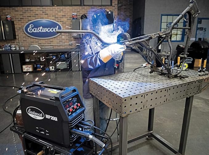 Eastwood Elite MP200i Multi Process Welder | All in One Powerful 110V Inverter Portable Welding Machine | MIG TIG Stick Compatible with Built-in Spot Weld Timer | Perfect DIY Home Garage Spot Welder
