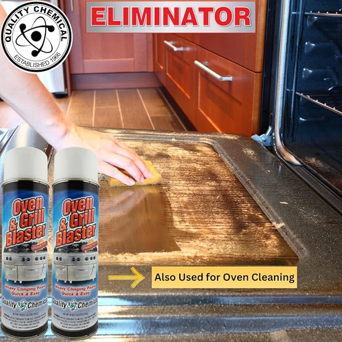 Quality Chemical Oven and Grill Blaster Heavy-Duty Oven Cleaner, Grease and Carbon Remover - 18 oz Can (Pack of 12)
