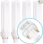 (4 Pack) PL18W/2U/2P/841 18-Watt Double Tube G24d-2 (2 Pin) Base 4100K CFL-Plug-in Replacement for Sylvania 21111/20678 CF18DD/841/ECO - GE 97580 F18DBX/841/ECO - Philips 383190 PL-C18W/41/USA/ALTO