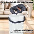 Easywring Washable Mop and Bucket with Wringer Set for Home, Durable and Sturdy Aluminum Flat Mop Head, 2-Chamber, Wet and Dry for All Surfaces, with 8 Reusable Microfiber Mop Pads 13 inch (16 Inch)