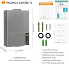 36kW Tankless Electric Water Heater 240V, Instant On-Demand Endless Hot Water, Up to 8.7 GPM, LED Temperature Display, Whole House Supply, WiFi Control, ETL Certified