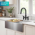 KRAUS Oletto Touchless Sensor Bridge Kitchen Faucet with Pull-Down Sprayhead in Spot-Free Stainless Steel, KSF-3122SFS