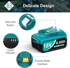 8000mAh 18V Battery Replacement for Makita 18V Battery and Charger DC18RC, Compatible with Makita LXT 18 Volt Batteries Lithium Ion BL1850 BL1840 BL1830 BL1820 BL1815 Cordless Power Tools (Blue) ﻿ ﻿