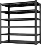 6-Tier 55" W x 24" D x 84" H Garage Shelving 3500LBS Storage Shelves Heavy Duty Metal Shelf Unit Adjustable Basement Industrial Storage Racks (6T-84 * 55 * 24)