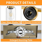 8 Light Gold Vanity Lights Over Mirror, 52inch Gold Bathroom Light Fixtures Modern Vanity Lights Gold Bathroom Wall Lighting for Mirror Bedroom,Living Room