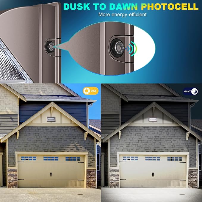 ledmo LED 120W Wall Pack Light with Photocell, 15840LM 5000K Dusk to Dawn Outdoor Commercial Security Lighting, IP65 Waterproof Outdoor Wall Lights