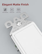 AIDA Matte White Single Pole Decorator Light Switch, 15Amp, 120/277V, Decorative Paddle Rocker Switch Replacement, Electrical Wall Switch,Residential/Commercial Grade, UL/CUL (20 Pack)