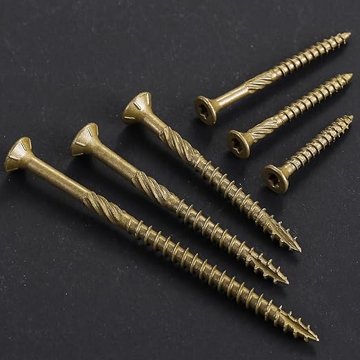 #8 * 1-1/4" Deck Screws, (233pcs) 1 lbs.Exterior Wood Screws, Rust Resistant Epoxy Coated, Bronze, T20 Star Bit