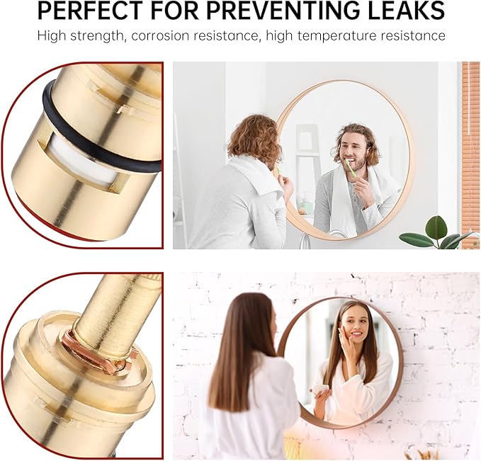 Faucet Cartridge Replacement Parts Compatible with Danze DA507071W, Round Ceramic Disc Cartridge Kitchen Faucet Stem Replacement Parts (DA507071W Hot)