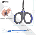 Booms Fishing Braided Line Scissors: Micro-Serrated Stainless Steel Blades Line Cutter - XW01 4.1" Fishing Serrated Shears