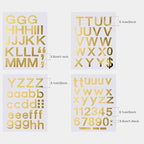Outus 8 Sheets Vinyl Letter Stickers Self Adhesive Mailbox Numbers Alphabet Stickers Stick on Letters for Christmas Stockings Scrapbook Bulletin Board School Business(1 Inch,Gold)