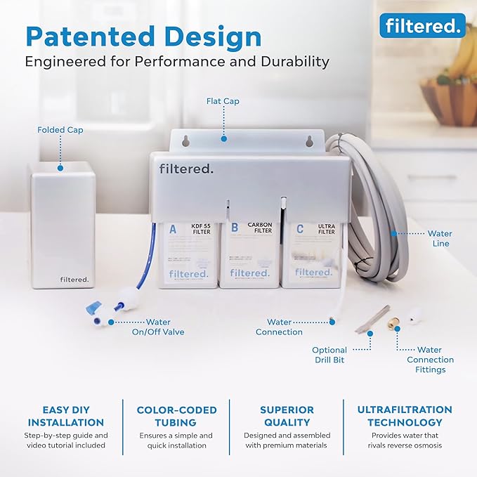 Inline Water Filter for Refrigerators & Ice Makers – Universal Refrigerator Water Filter Kit, 5-Min Easy Install, High-Capacity Filtration for Clean Water & Ice