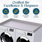 B&B HARDWARE Over Washer and Dryer Countertop - Heavy-Duty Laundry Countertop - Washer Dryer Shelf - Laundry Room Topper - Washing Machine Shelf with Silicone Pegs - Light Gray, 26 x 54