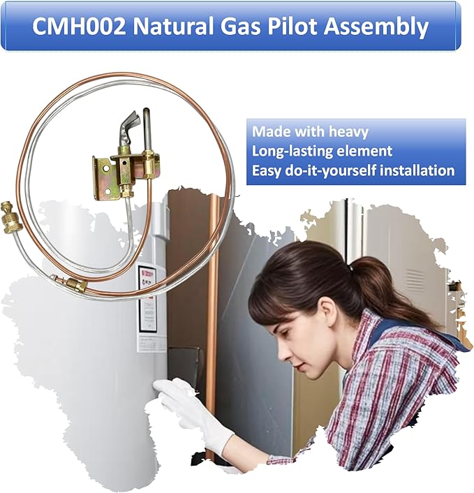 Long Term 24" Natural Gas Water Heater Pilot Assembely CMH002 Includes Pilot Thermocouple and Natural tubing