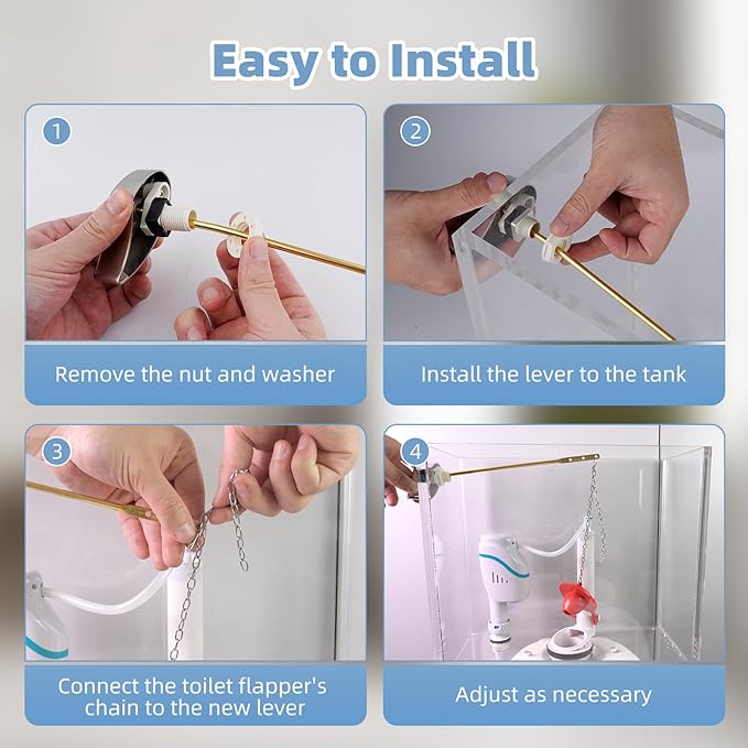 Hibbent 2 Pack Toilet Handle Replacement Compatible with TOTOTHU004-CP Trip Lvr for ST701, CST854, Side Mount Toilet Flush Handle, Tank Flush Lever, Brushed Nickel