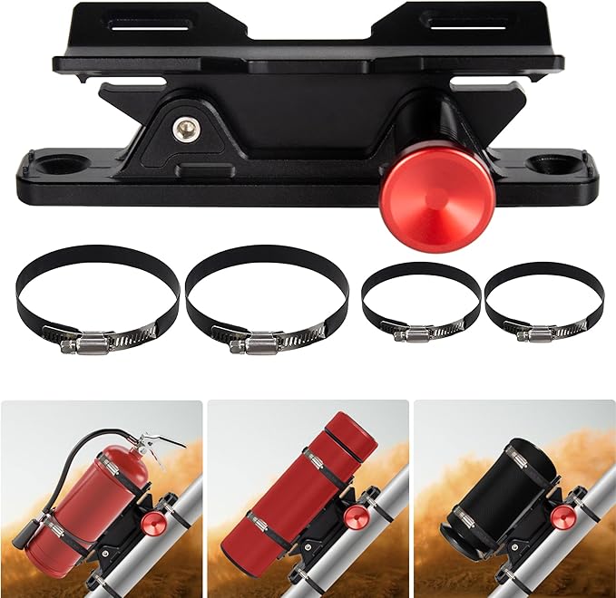 Quick Release Fire Extinguisher Holder - Car Fire Extinguisher Mount Bracket Aluminum for Vehicle UTV Jeep Truck Polaris Ranger Cam-Am X3 - Quick Clamps Mounting Bracket Heavy Duty