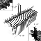 72 Inch 3 Point Tractor Rake, Pine Straw Needle Rake, Durable Powder Coated Steel Spring Landscape Rakes Fit for Cat0,Cat1,Black