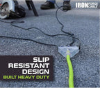 Iron Forge Cable 50 Foot Lighted Outdoor Extension Cord with 3 Outlets - 12/3 SJTW Heavy Duty Light Green Extension Cable 3 Prong - Multiple Outlets