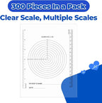 300 Pack Wound Measurement Tools Measuring Bullseye Guide Medical Wound Ruler Soft Flexible Measure Guide for Nurses Patient