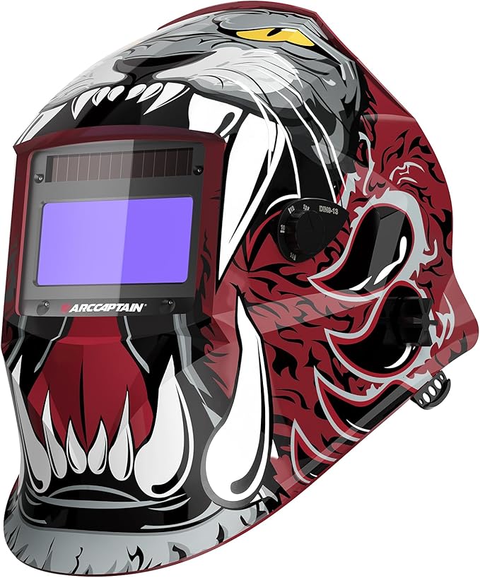 ARCCAPTAIN Auto Darkening Welding Helmet, 1/1/1/1 Top Optical Clarity, True Color Welder Helmet, 4 Arc Sensor 1/25000s Response Time, Wide Shade 4/9-13 for TIG MIG ARC Weld Hood Helmet