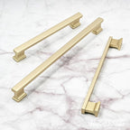 Alzassbg 5 Pack Matt Gold Cabinet Pulls, 7 Inch(177.8mm) Hole Centers Kitchen Cabinet Handles for Cabinets and Drawers AL3061MGP