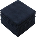 Microfiber Dish Cloths Fast Drying Kitchen Cleaning Cloth Dish Rags Dust Cloths Ultra Absorbent Lint Free Washcloths 12inch x 12inch 10 Pack (Black)