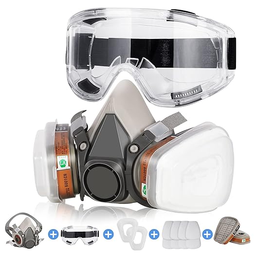 Reusable Respirator Mask with Filters - Respirator Mask for Chemical Gas Dust Mask for Painting Spraying Sanding Welding Woodworking