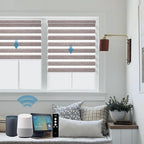 SmartWings Motorized Zebra Shades Work with HomeKit, Alexa, Google Home, 60% Blackout Light Filtering Day Night Sheer Blinds, Privacy Light Control, for Home/Office, Customized, Mix