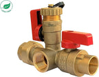 3/4 inch Sweat Tankless Water Heater Isolation Valve Kit with Pressure Relief Valve, FNPT x Sweat, 3/4'' Service Valve Kit for Rheem, Rinnai, Ecosmart Navien Noritz Takagi Bosch