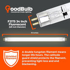 GoodBulb 21W 34 Inch T5 Fluorescent Light Bulb 3000K Warm White Medium Bi-Pin Base 2100 Lumens 85 CRI 36000 Life Hours Instant/Programmed Start (Pack of 40)
