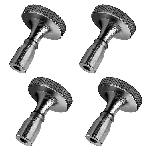 DiCUNO Lamp Turn On/Off Switch Knobs Replacement, Metal Lamp Switch Knob for Universal Light Socket, Standard Size, Pearl Black, 4 Packs