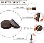 Yelanon Felt Furniture Pads for Hardwood Floors -216 Pcs Premium Felt Pads for Chair Legs, Floor Protectors for Furniture,Black & Brown