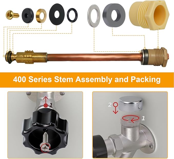 630-8500 Wall Hydrant Complete Service Kit | Compatible with Prier Outdoor Faucet Models | Premium Repair Replacement Parts with Stainless Steel & Brass Components | Leak-Proof Design | Easy DIY