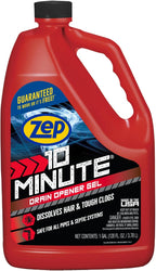 Zep 10 Minute Drain Opener Gel 1 Gallon (Case of 4) ZHCR128NG - Commercial Strength, Fast Acting and Safe for All Pipes