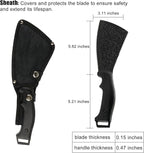11 Inch Hatchet with Sheath, Small Compact Machete Axes, Fixed Blade Full Tang Camping Tactical Knife for Woodworking, Garden Machete Axe with Sheath for Bushcraft Yards Bushes Wood, A1BK