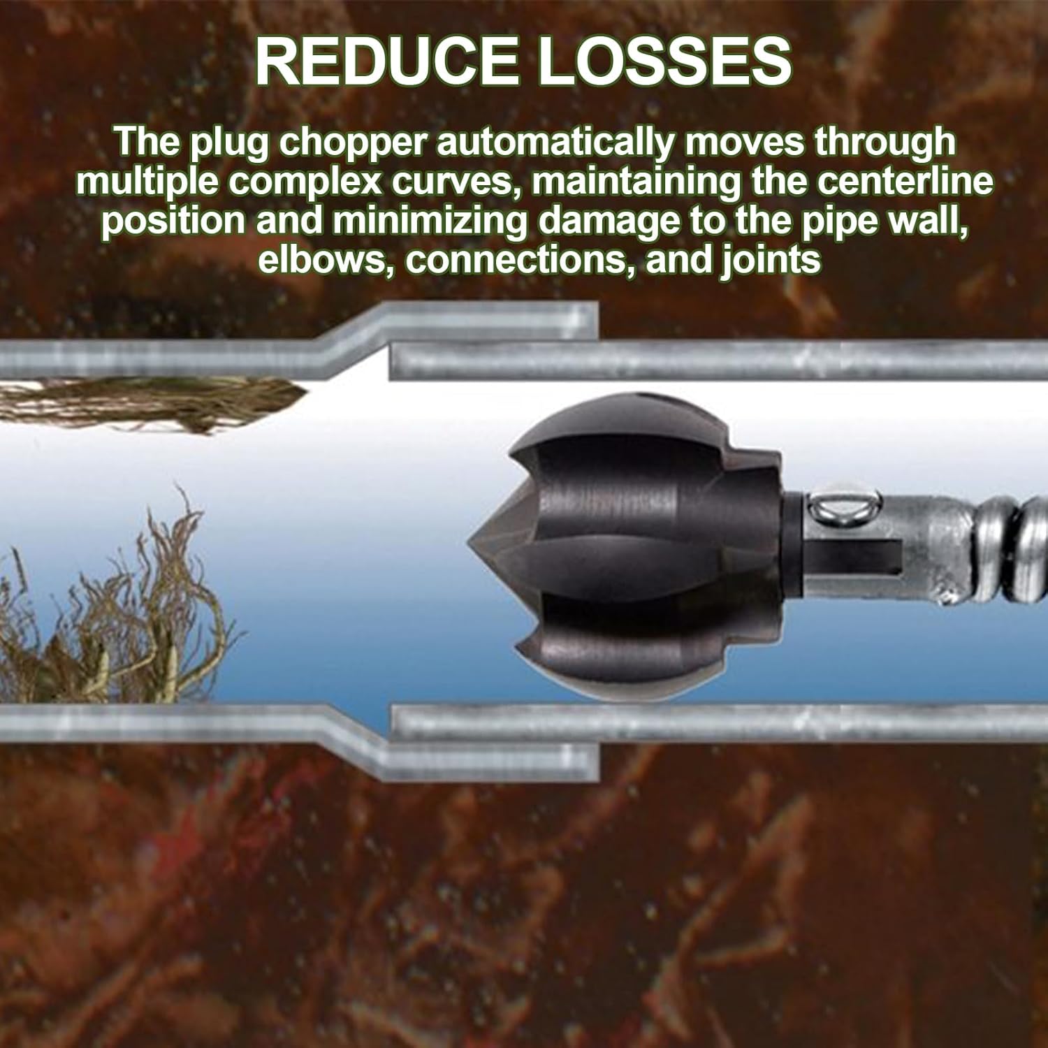 Drain Cleaner Cutter Heads 1-1/2 Inch Clog Chopper Multi Function Cuttin Tool, Black