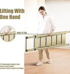 6 Step Ladder, Folding Step Stool with Handgrip and Anti-Slip Wide Pedal, Portable Lightweight Aluminum Stepladder for Kitchen, Home, Library, Office (300 lbs Capacity) - Gold