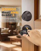 Gobrico Oil Rubbed Bronze Keyed-Alike Door Levers and Single Cylinder Deadbolts Combination Locksets, 2 Pack Front/Entry Handleset with Same Key, Reversible Wave Handles for Exterior Doors