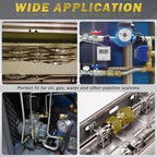 Brass Tube Pipe Compression Fitting, 10 Pcs 1/4" Tube OD x 1/4" Tube OD Ice Maker Water Line Compression Union Connector & 10 PCS Compression Sleeves Ferrules