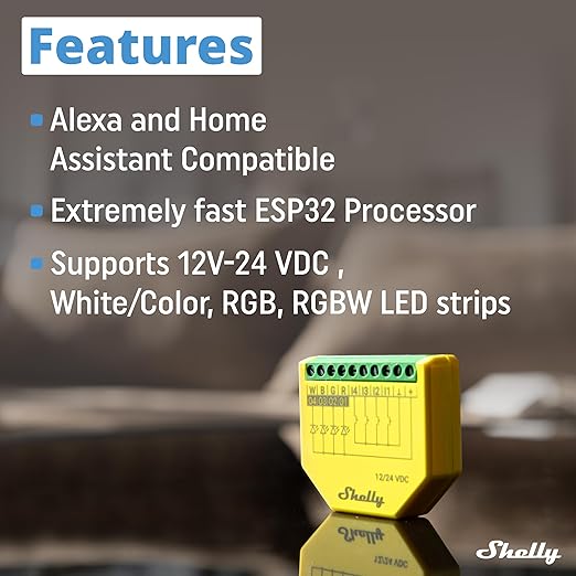 Shelly Plus RGBW PM | WiFi Smart Remote Control for RGBW Led Strips with Power Metering | Home Automation | Bluetooth Gateway | No Hub | Compatible with Alexa & Google Home | iOS Android App