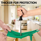 Vgo... 1-Pair Reusable Household Gloves, Rubber Dishwashing gloves, Extra Thickness, Long Sleeves, Kitchen Cleaning, Working, Painting, Gardening, Pet Care (Size XL, Green, HH4601)