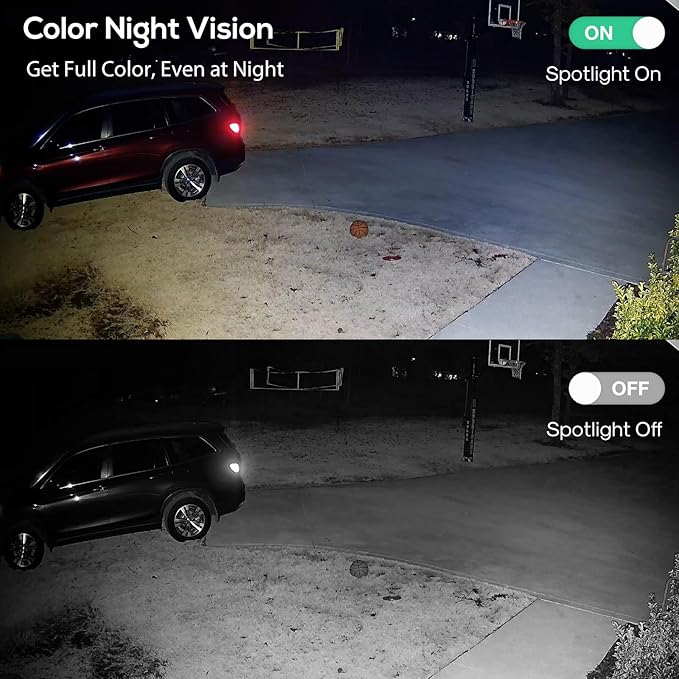 Kittyhok Wireless Security Camera System Outdoor with Monitor | 4pcs 2K Dual Lens PTZ Security Cameras, 10x Mixed Zoom, Auto Tracking, Human Detection, Spotlight | 10CH NVR with 10" Monitor, 500GB HDD