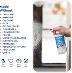 Truly Free Natural Glass Cleaner - Removes Dirt & Debris for Sparkling Clean Windows & Glass Surfaces at Home, Office & Garage, Includes: 1 Refillable Empty Bottle (16oz) & 2 Refills (3oz ea)